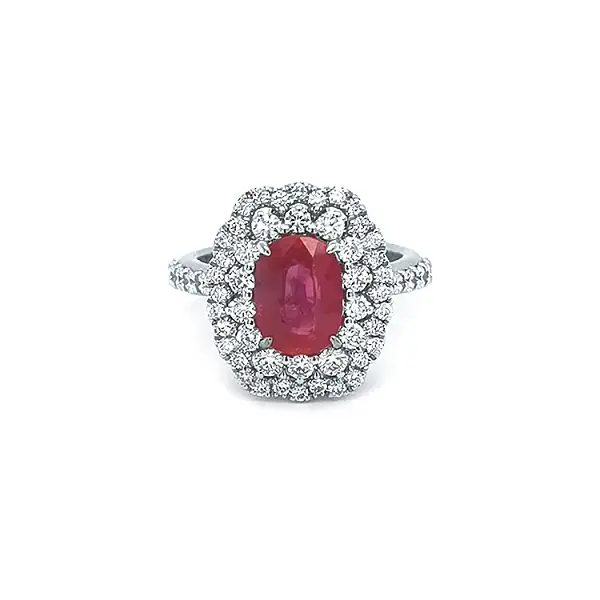 Goldring mit Rubin und Diamanten