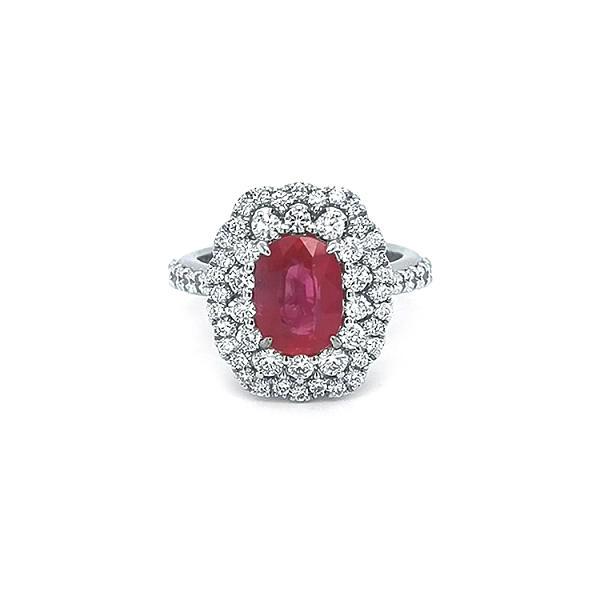 Goldring mit Rubin und Diamanten