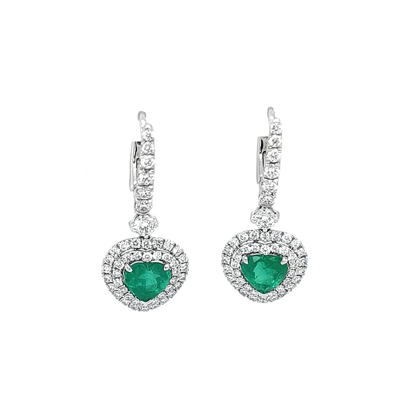 Goldohrringe Crivelli mit Smaragden und Diamanten