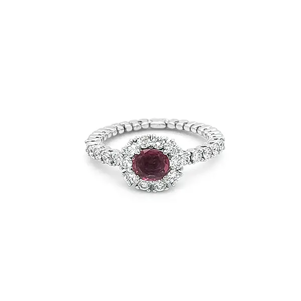 Goldring mit Rubin und Diamanten
