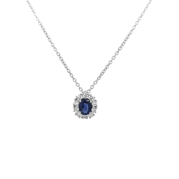 Gold-Anhänger mit Saphir und Diamanten