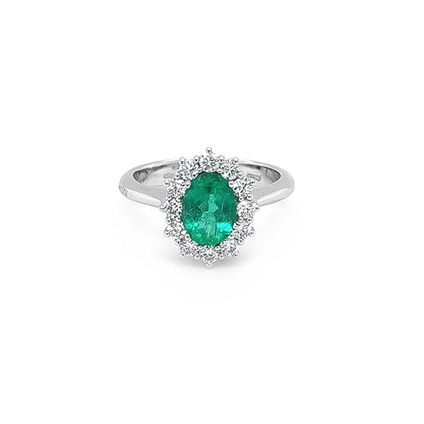 Goldring mit Smaragd und Diamanten