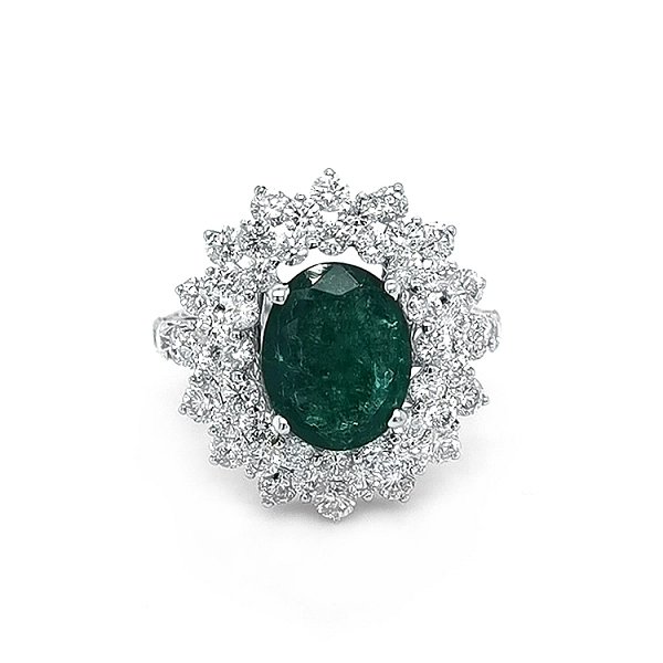 Goldring mit Smaragd und Diamanten