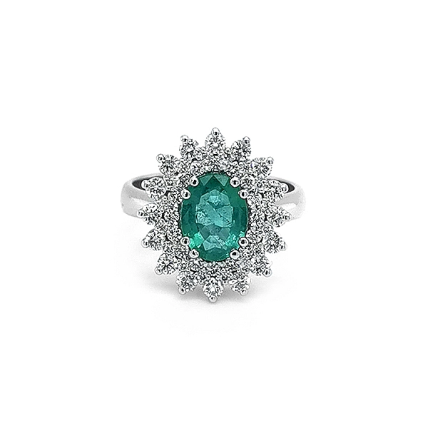 Goldring mit Smaragd und Diamanten