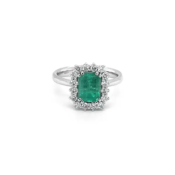 Goldring mit Smaragd und Diamanten