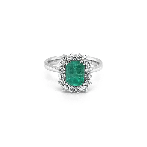 Goldring mit Smaragd und Diamanten