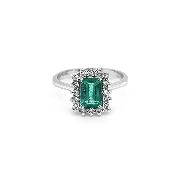 Goldring mit Smaragd und Diamanten