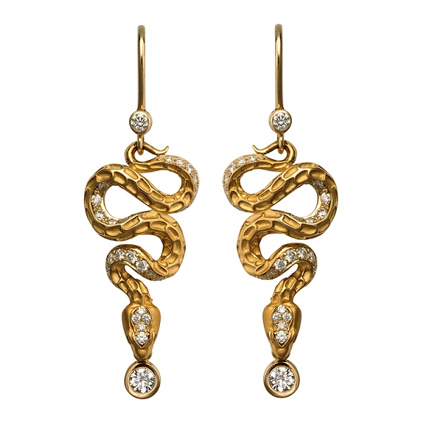 Gold-Ohrringe mit Diamanten Carrera y Carrera Mythologie Schlange Diamant