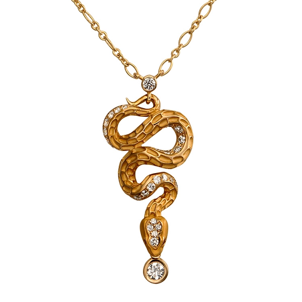 Gold-Anhänger mit Diamanten Carrera y Carrera Mythologie Schlange Diamant