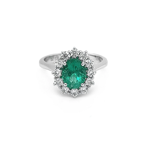 Goldring mit Smaragd und Diamanten