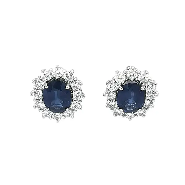 Goldohrringe mit Saphiren und Diamanten