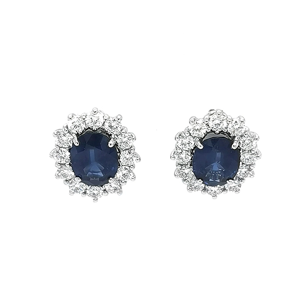 Goldohrringe mit Saphiren und Diamanten