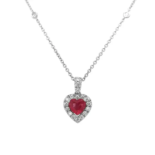 Gold-Anhänger mit Rubin und Diamanten