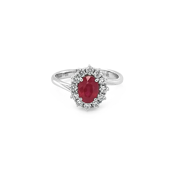 Goldring mit Rubin und Diamanten