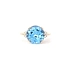 Luxuriöser Ring mit Blautopas und Diamanten aus Roségold