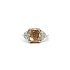 Goldring mit Fancy-Braun Cushion-Diamant und Mehrsteinfassung