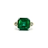 Bicolor-Goldring mit Smaragd und gelben Diamanten