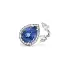Weißgoldring mit tropfenförmigem Tansanit und Diamanten