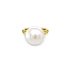 Goldring mit Naturperle und Diamanten