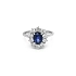 Goldring mit Saphir und Diamanten