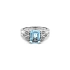 Goldring mit Aquamarin und Diamanten