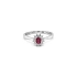 Rubinring mit Diamanten aus Weißgold