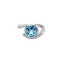 Goldring mit Blautopas und Diamanten