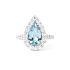 Luxuriöser tropfenförmiger Ring mit Aquamarin und Diamanten