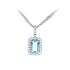 Elegante Halskette aus Weißgold mit Aquamarin und Diamanten