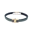 Goldarmband Baraka mit Leder und schwarzen Diamanten BR231081