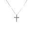 Gold-Anhänger Kreuz mit schwarzen und weißen Diamanten