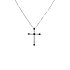 Gold-Anhänger Kreuz mit schwarzen und weißen Diamanten
