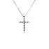 Gold-Anhänger Kreuz mit schwarzen und weißen Diamanten