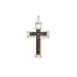 Goldenes Kreuz Baraka mit schwarzen Diamanten CR314601