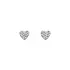 Herz-Ohrringe aus Weißgold mit funkelnden Zirkonen verziert