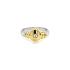 Goldring mit Zirkon aus kombiniertem Gold