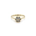 Goldring Blume mit blauem Topas