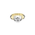 Goldring mit Zirkon aus kombiniertem Gold