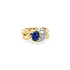 Exklusiver Goldring mit Saphir und Zirkonia