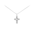 Anhänger Kreuz mit Zirkonen aus Weißgold