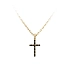 Doppelseitiges Goldkreuz mit schwarzen und weißen Zirkonen