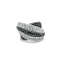 Goldring mit schwarzen und weißen Diamanten