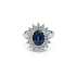 Goldring mit Saphir und Diamanten
