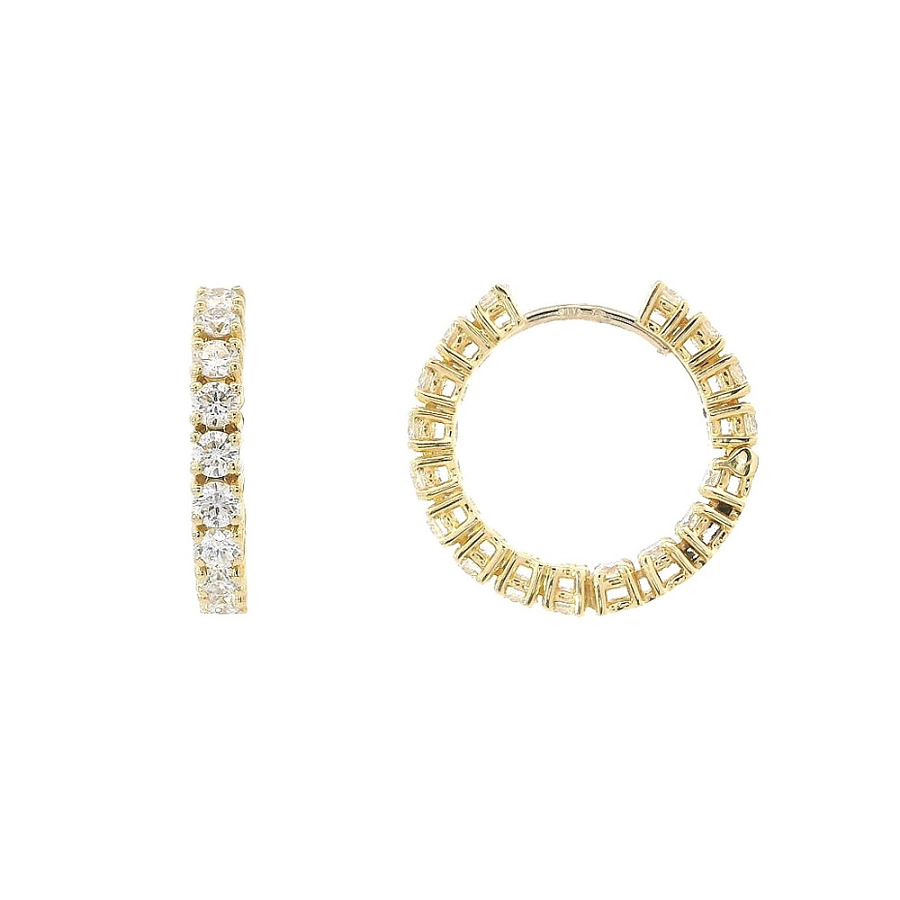 Zeitlose runde Ohrringe aus Gold und Diamanten