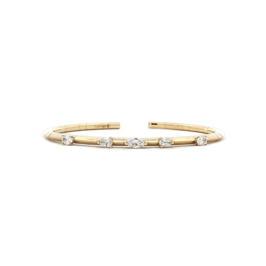 Diamant-Manschettenarmband aus 18kt Gelbgold, 0,79 ct