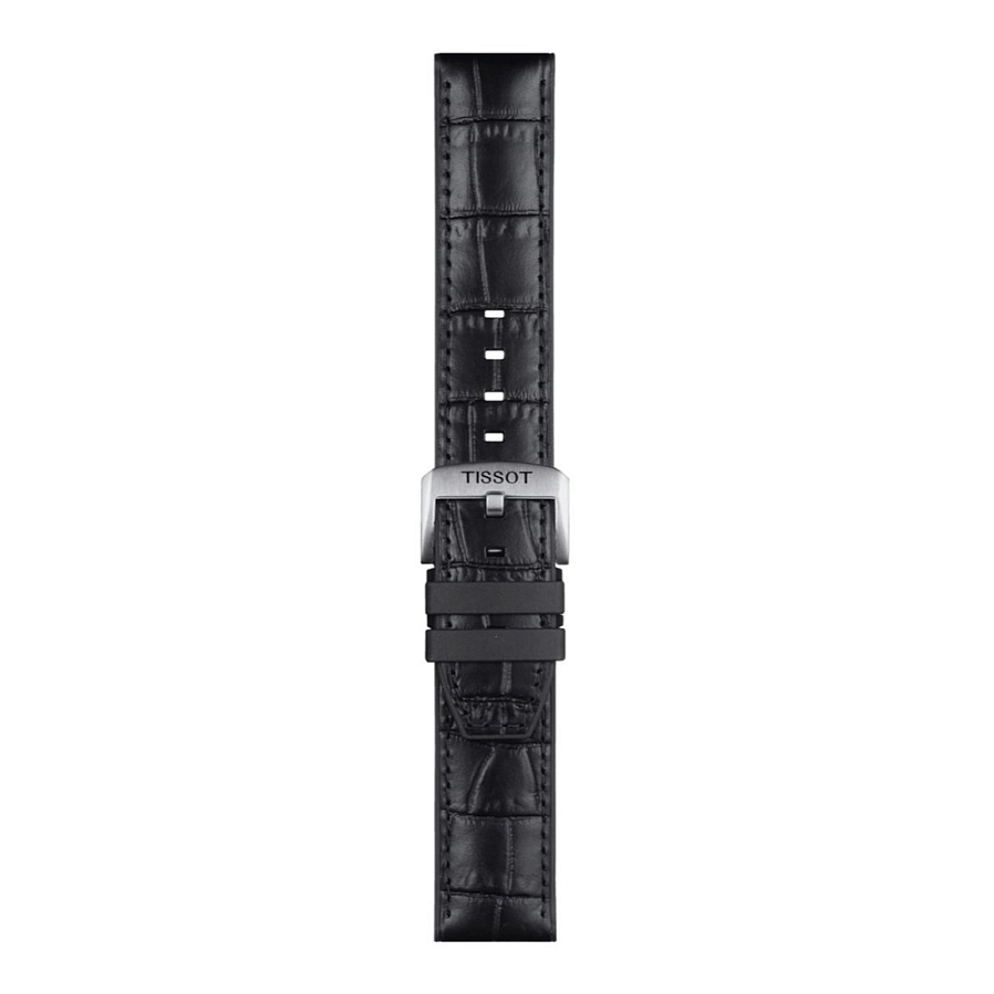 Tissot schwarzes kautschuk- und lederarmband 22 mm T852.046.761