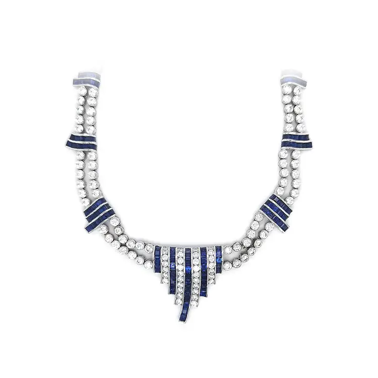 Weißgold-Halskette mit Swarovski-Kristallen