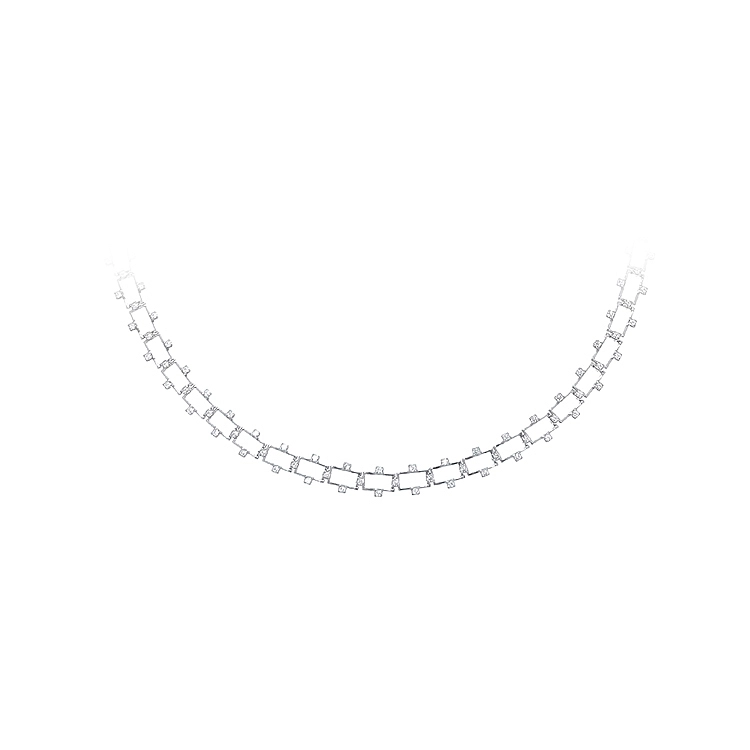Damenhalskette aus Weißgold mit Zirkonia
