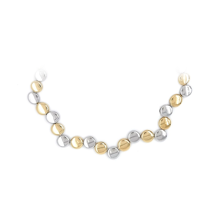 Elegante Damenhalskette aus bicolor Gold