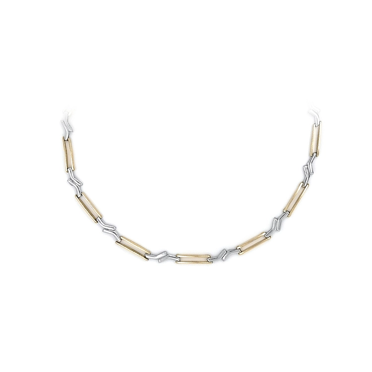 Elegante Damenhalskette aus Bicolor-Gold